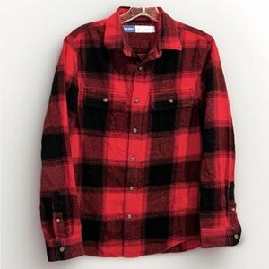 Men's Red and Black Flannel